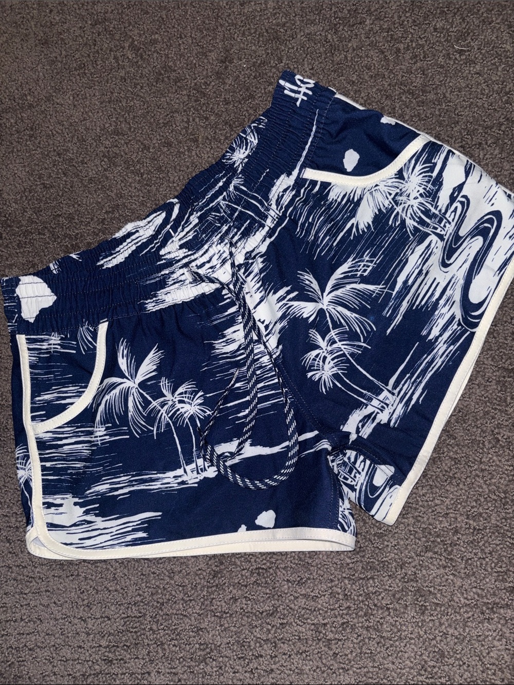 Favant Navy & White Hawaii/Tropical Print Shorts